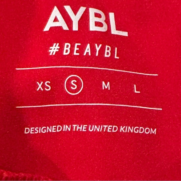 AYBL Leggings Red Compression Athletic Yoga Training Pockets Women’s Size Small - Picture 5 of 8